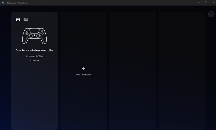 RH-5189 registreras utan problem i Sonys Windows-app för PlayStation-tillbehör.