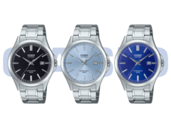 Från vänster till höger (på bilden): Casio MTS-115D-1AV, MTS-115D-2A2V och MTS-115D-2A1V. Det finns ytterligare två modeller, som inte är med på den här bilden. (Bildkälla: Casio - Redigerad)