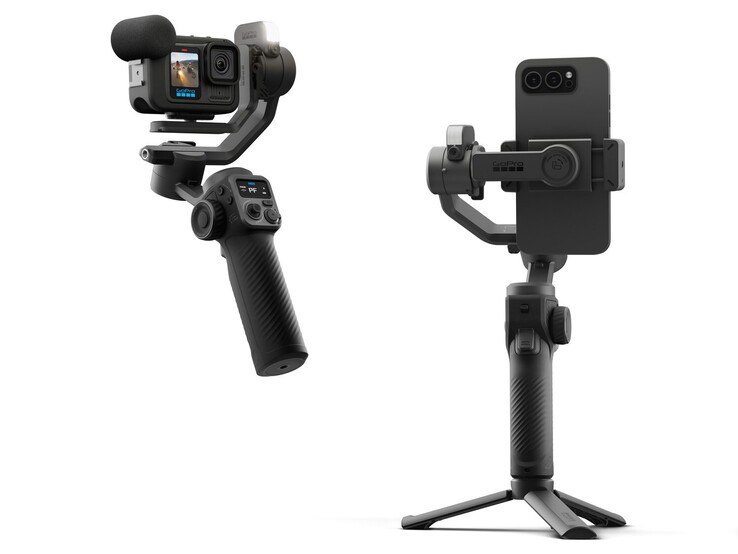 Den nya GoPro Fluid Pro AI-gimbalen är kompatibel med både GoPros actionkameror och smartphones. (Bildkälla: GoPro)