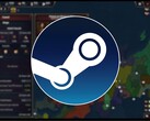 En bild som visar Steam-logotypen och spelet Age of History 3, nu med 80% rabatt på Steam.