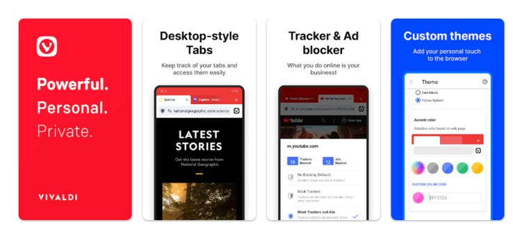 Vivaldi Android webbläsare