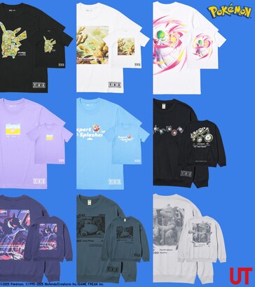 Några av tshirts från den kommande Pokémon x Uniqlo collab (Bildkälla: Uniqlo)