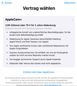 iPad mini AppleCare+ information