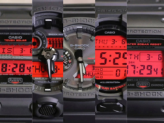 Från vänster till höger: Casio GX-56BBR-1A, GA-700BBR-1A, GA-B2100BBR-1A, GD-O100BBR-1 och DW-5600BBR-1 - hela &quot;Black and Bold Red&quot; G-Shock-sortimentet i ett enda foto. (Bildkälla: @morgan_gshock via Instagram)