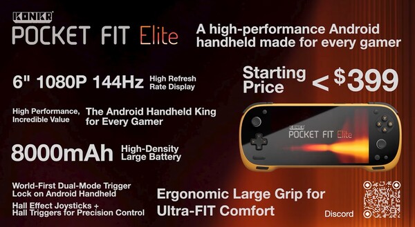 Specifikationerna för Konkr Pocket Fit Elite. (Bildkälla: Ayaneo)
