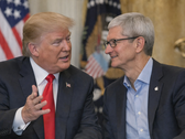 President Donald Trump talking to Tim Cook (AI ChatGPT)