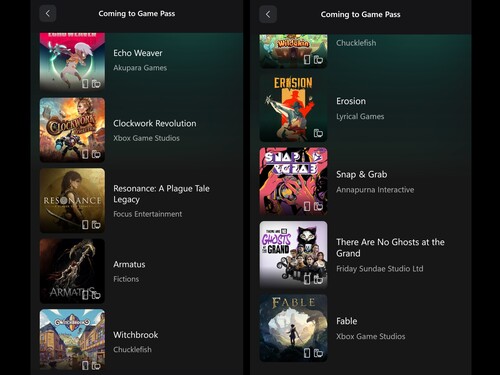 Kommer snart Xbox Game Pass-spel