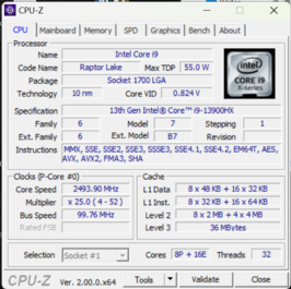 CPU-Z huvudsida