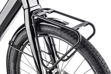 En valfri främre bagagehållare kan monteras på cykeln