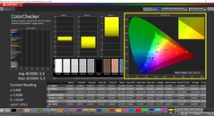 CalMAN ColorChecker (profil: Enhanced, målfärgrymd: sRGB)