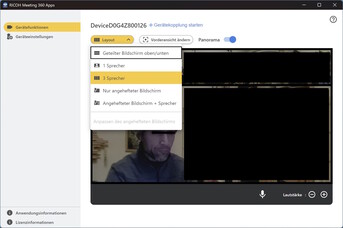 Ricoh app: Välj layout 