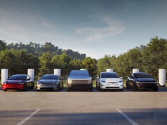 En samling av Teslas elfordon (Bildkälla: Tesla)