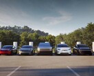 En samling av Teslas elfordon (Bildkälla: Tesla)