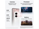 Läckt produktbild för Samsung Galaxy S25 Edge som visar kameraspecifikationer och design. (Bildkälla: Android Headlines)