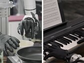 Genesis AI visar robothänder som utför finmotoriska uppgifter som att knäcka ägg, skiva tomater, ansluta kablar och spela piano.