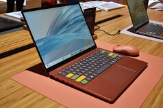 Lenovo IdeaPad Vibe 14 i färgen Radiant Coral med specialfärgade tangentknappar.