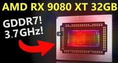 RX 9080 XT ES spekulationer (bildkälla: @MooresLawIsDead YouTube)