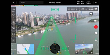 Den beräknade flygbanan kan visas i realtid. (Bildkälla: DJI)
