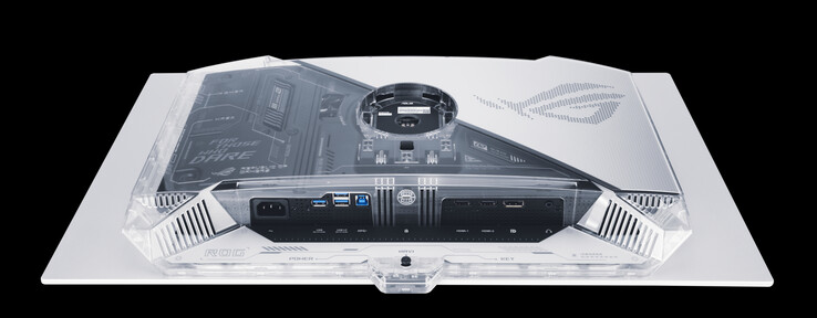 Asus ROG Swift OLED PG27AQWP-W saknar USB Type-C-anslutning. (Bildkälla: Asus)