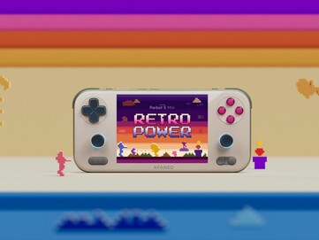 Ayaneo Pocket S Mini Retro Power edition har ett liknande färgschema som Ayaneo Pocket Air Mini. (Bildkälla: Ayaneo) 