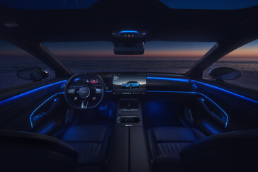 Xiaomi SU7 (2026) i den nya färgen Capri Blue: Den elektriska sportsedanen får mer än bara en mindre ansiktslyftning. (Bildkälla: Xiaomi)