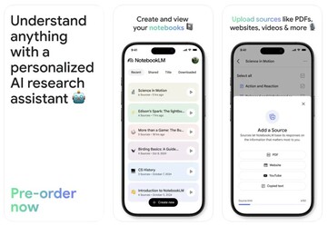 NotebookLM-appen kommer att vara tillgänglig för iPhones, iPads och Android enheter. (Bildkälla: Google)