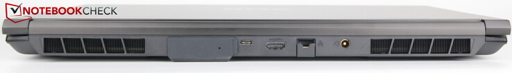 Bakåt: Vattenport, USB-C 4.0 med Thunderbolt 4, HDMI, LAN, strömförsörjning