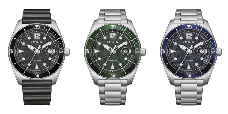 Från vänster till höger: Citizen-klockorna AW1889-00E, AW1880-55X och AW1881-52L. (Bildkälla: Citizen, redigerad)
