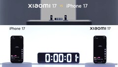 Xiaomi 17 med 7 000 mAh tar på sig iPhone 17 med 3 692 mAh och en 5 000 mAh kraftbank (Bildkälla: Xiaomi)