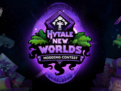 En banner som tillkännager Hytales New Worlds modding-tävling