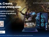 Intels Intels vårpaket för spelare och kreatörer (bilden), inklusive Civilization 7 och Dying Light: The Beast