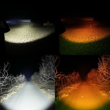 Ett bärnstensfilter gör ljuset orange