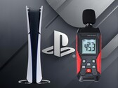 PS5 Slim Digital visas under ett ljudtest (Bildkälla: Sony PlayStation, Landtek med redigeringar)