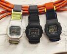 Casio lägger till ett magnetiskt spänne på sin klassiska fyrkantiga G-Shock. På bilden (från vänster): G-Shock DW-5600MNC-7A8, DW-5600MNC-1, DW-5600MNC-8A2