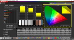 CalMAN ColorChecker (läge: Native, målfärgrymd P3)