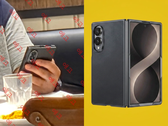 På bilden: Ett nyligen läckt fotografi av Samsung Galaxy Z Fold 8 Ultra (vänster), tillsammans med en tidigare läckt bild av dess fodral från Alibaba.