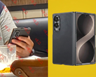 På bilden: Ett nyligen läckt fotografi av Samsung Galaxy Z Fold 8 Ultra (vänster), tillsammans med en tidigare läckt bild av dess fodral från Alibaba.