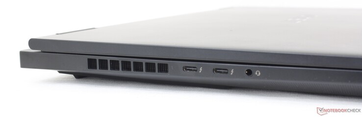 Vänster: USB-C 3.2 Gen. 2 + Thunderbolt 4 m/ Power Delivery + DisplayPort 1.4, 3,5 mm headset