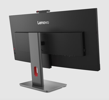 Baksidan av den ultrabreda IPS-skärmen Lenovo P34WD. 