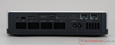 Minisforum AI X1 Pro - Anslutningar på bakpanelen