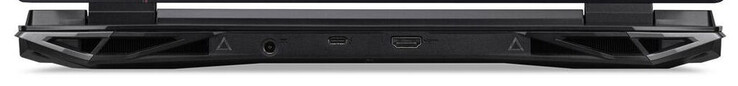 Baksidan: Strömkontakt, Thunderbolt 4 (USB-C; Power Delivery, Displayport), HDMI