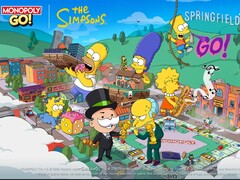 Den officiella kampanjbilden i Monopoly Go The Simpsons-evenemanget.