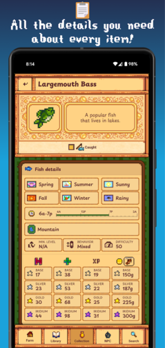 Information om objektet i appen Gunther's Library (Bildkälla: Google Play Store)