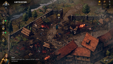 En bild som visar en by i Thronebreaker: The Witcher Tales.