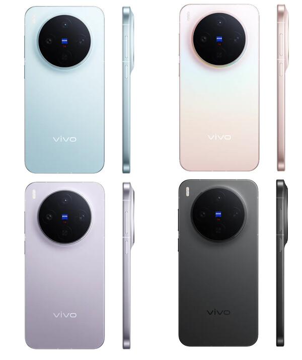 Vivo X300 i sina fyra ryktade globala lanseringsfärger. (Bildkälla: Vivo)