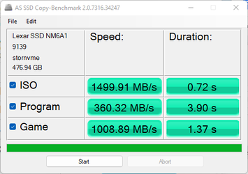 AS SSD-kopieringsjämförelse
