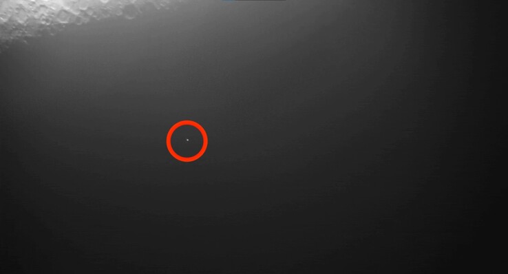 En skärmdump som visar nedslaget på månen. (Bildkälla: Armagh Observatory)