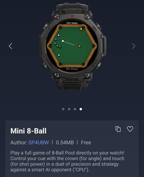 Mini 8-Ball-appen för Amazfit-smartklockor