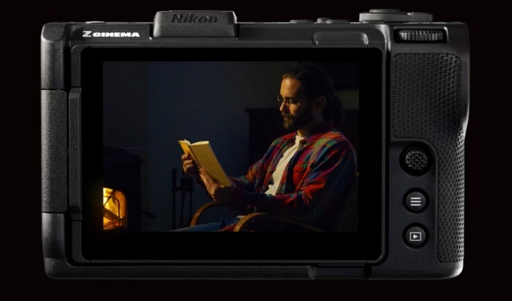 Baksidan av Nikon ZR med sin stora skärm