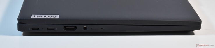 vänster: 2x Thunderbolt 4, HDMI, 3,5 mm ljud, nanoSIM